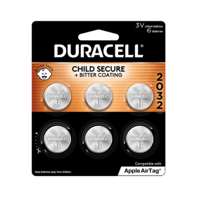 Duracell CR2032 3V Lithium Coin Battery with Child Safety Features, Compatible with Apple AirTag, Key Fob, Car Remote, Glucose Monitor