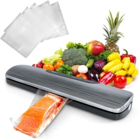 Gray Automatic Food Vacuum Sealer 14.17" x 3.9" x 1.9"; Vacuum Food Sealer Machine; Vacuum Bag Sealer Machine for Meat; Vegetables; Food Preservation