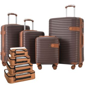 4 Piece Luggage Set Suitcase Set, ABS Hard Shell Lightweight Expandable Travel Luggage with 4 Packing Cubes, TSA Lock