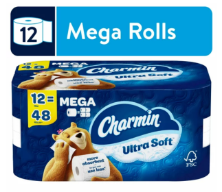 Charmin Ultra Soft Toilet Paper, 12 Mega Rolls